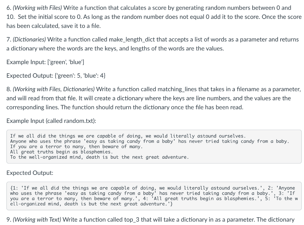 Solved 6. (Working with Files) Write a function that | Chegg.com