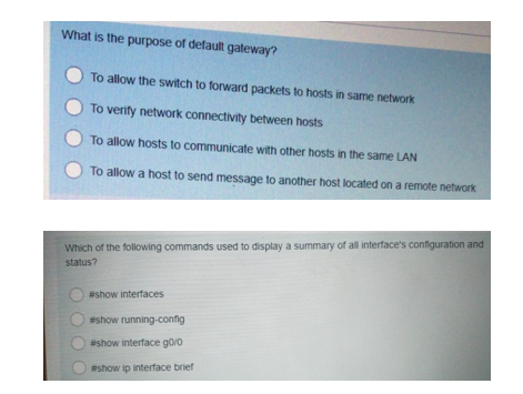 Solved Which command displays all the network ip interfaces | Chegg.com