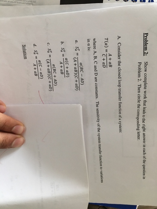 Solved Problem 2: Show complete work that leads to the right | Chegg.com