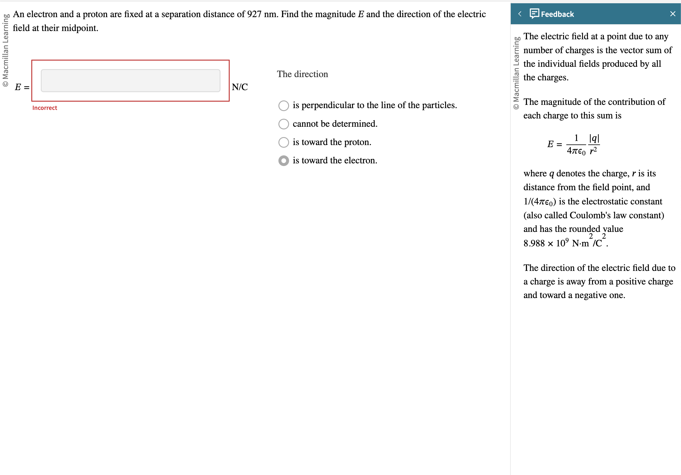 Solved The electric field at a point due to anynumber of | Chegg.com