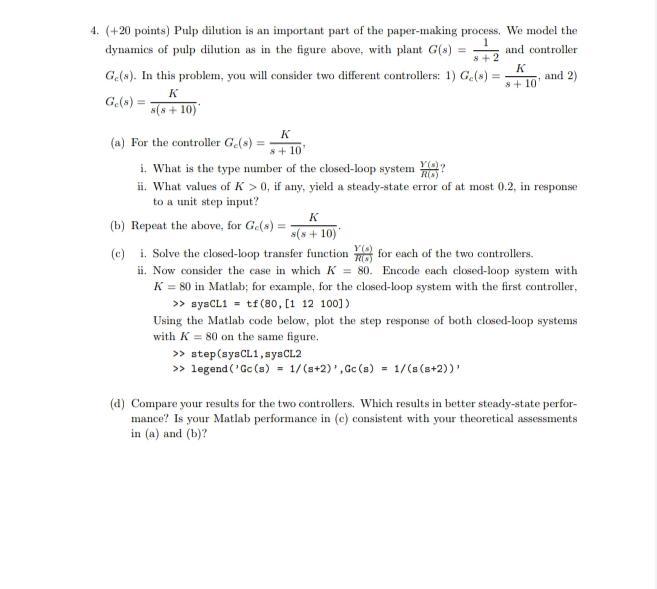 Solved 4. (+20 points) Pulp dilution is an important part of | Chegg.com