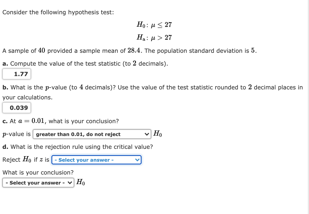 Solved Consider The Following Hypothesis Test Ho U 18 Haiu Chegg Com