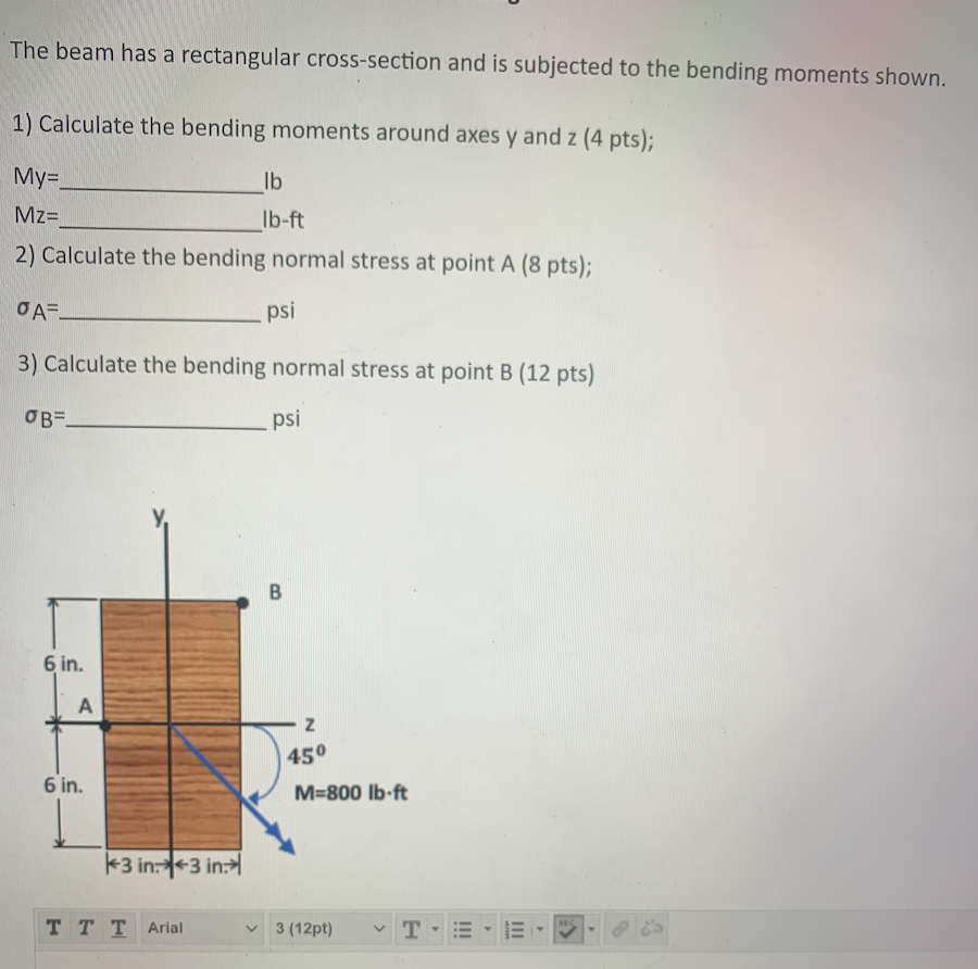 Solved The beam has a rectangular cross-section and is | Chegg.com
