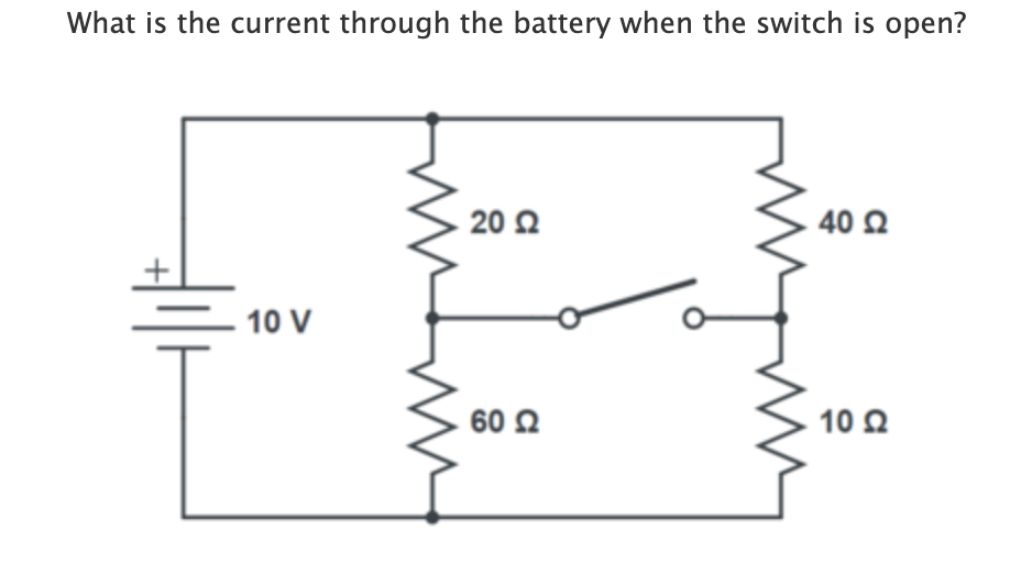 Solved What Is The Current Through The Battery When The | Chegg.com