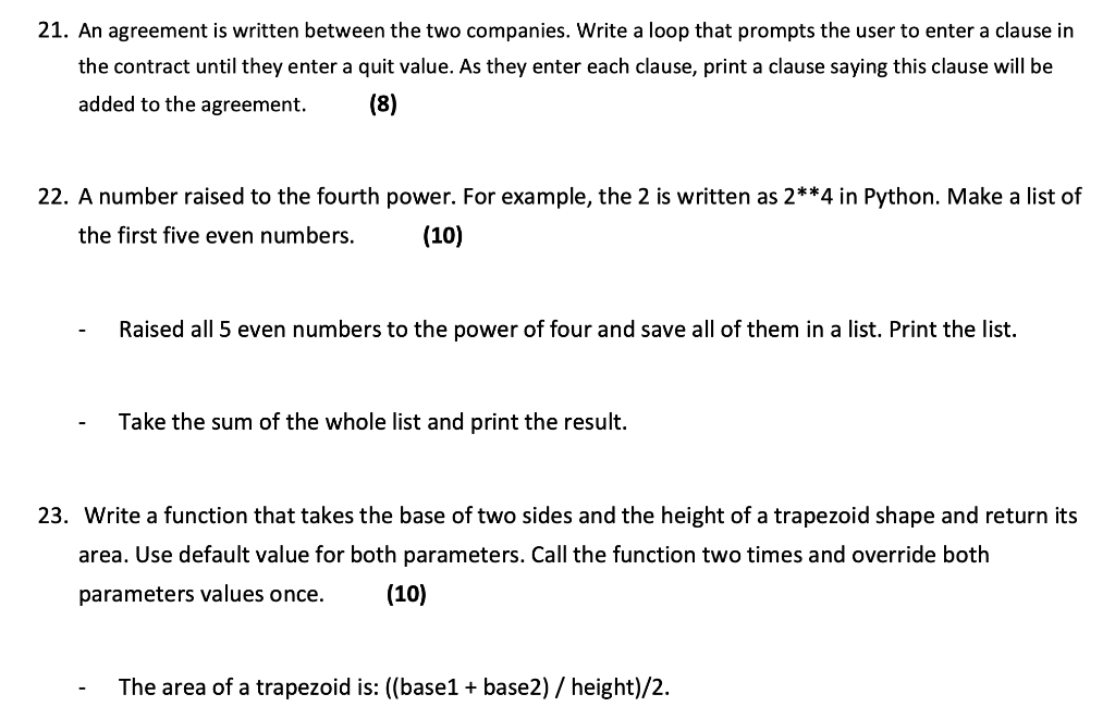 Solved 21. An agreement is written between the two | Chegg.com