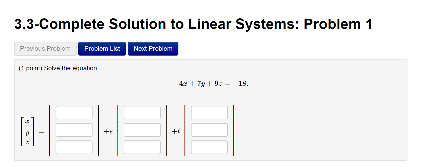 Solved 3 3 Complete Solution To Linear Systems Problem 1 Chegg Solved 3 3 Complete Solution To Linear Systems Problem 1 Chegg