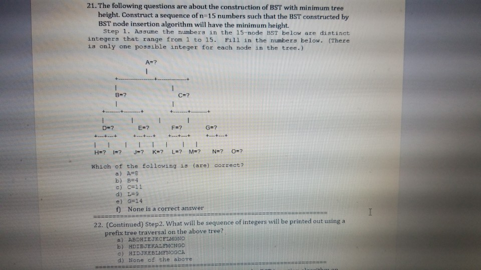 Solved 21 The Following Questions Are About The Construc Chegg Com