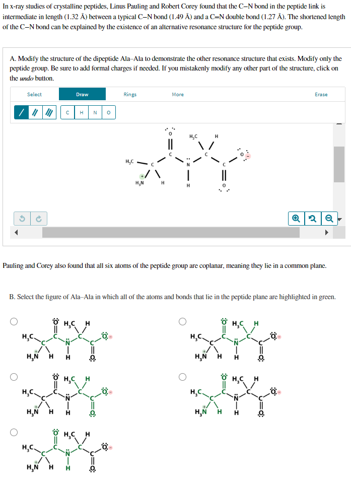 Solved In x-ray studies of crystalline peptides, Linus | Chegg.com