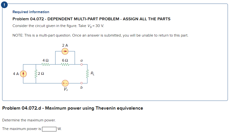 Solved Consider the circuit given in the figure. Take Vs =