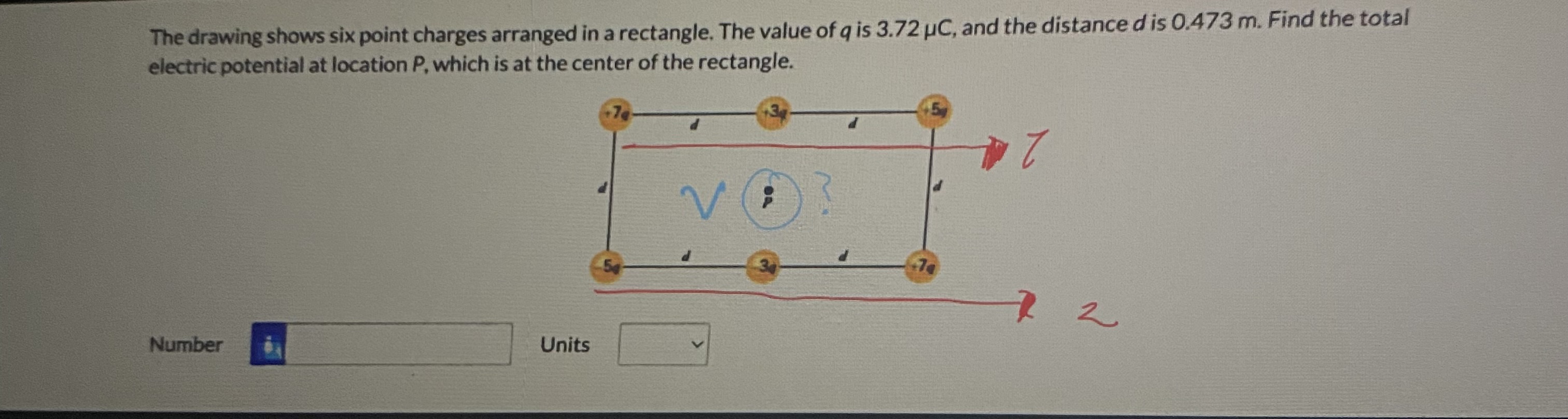 Solved The drawing shows six point charges arranged in a