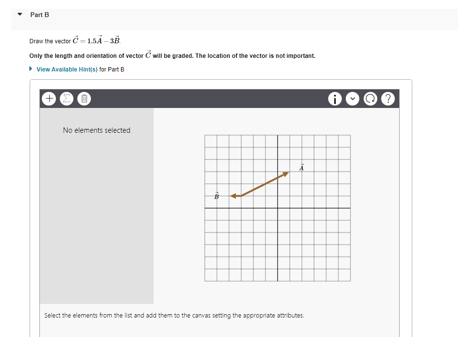 Solved Draw the vector C=1.5A−3B. Only the length and | Chegg.com