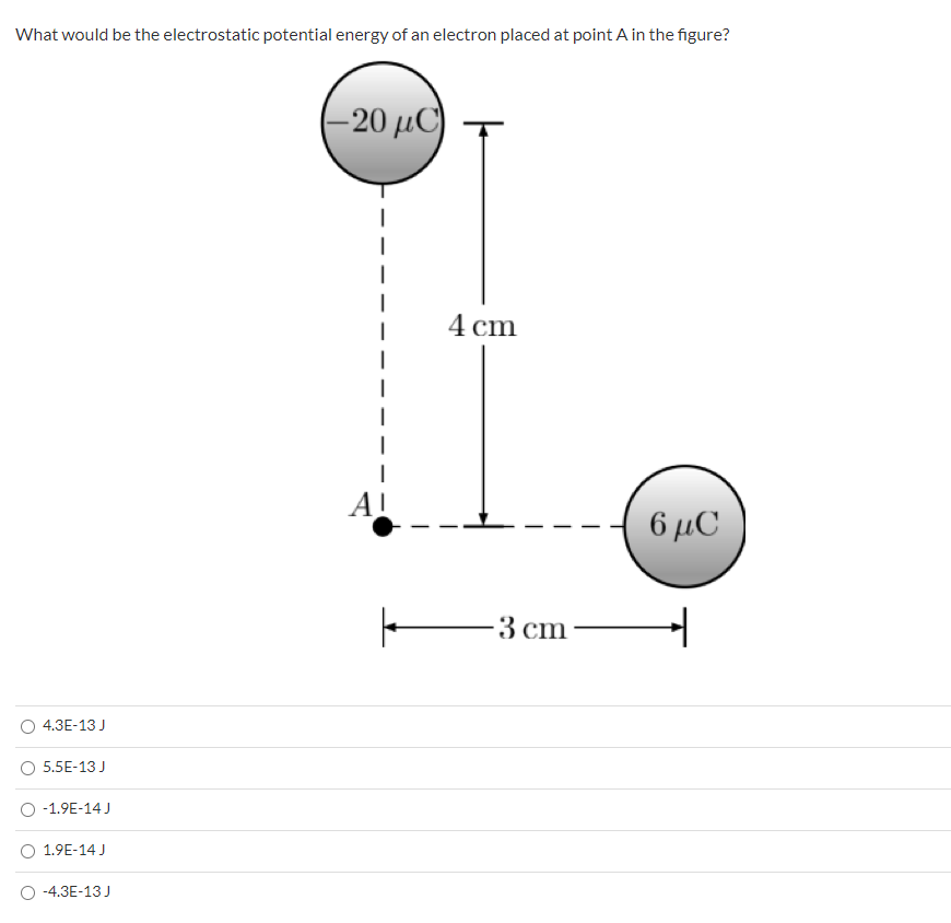 Solved What would be the electrostatic potential energy of | Chegg.com