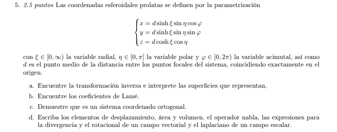 \[ \left\{\begin{array}{l} x=d \sinh \xi \sin \eta \cos \varphi \\ y=d \sinh \xi \sin \eta \sin \varphi \\ z=d \cosh \xi \cos