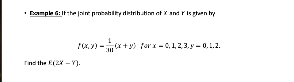 Solved - Example 6: If the joint probability distribution of | Chegg.com