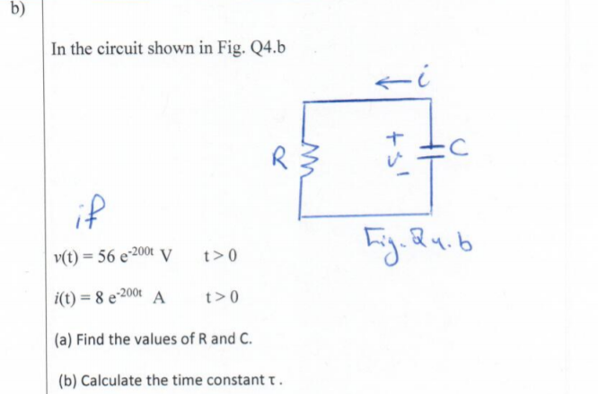 Solved Q4 a) For the circuit shown in Fig. Q4.a., find a. | Chegg.com