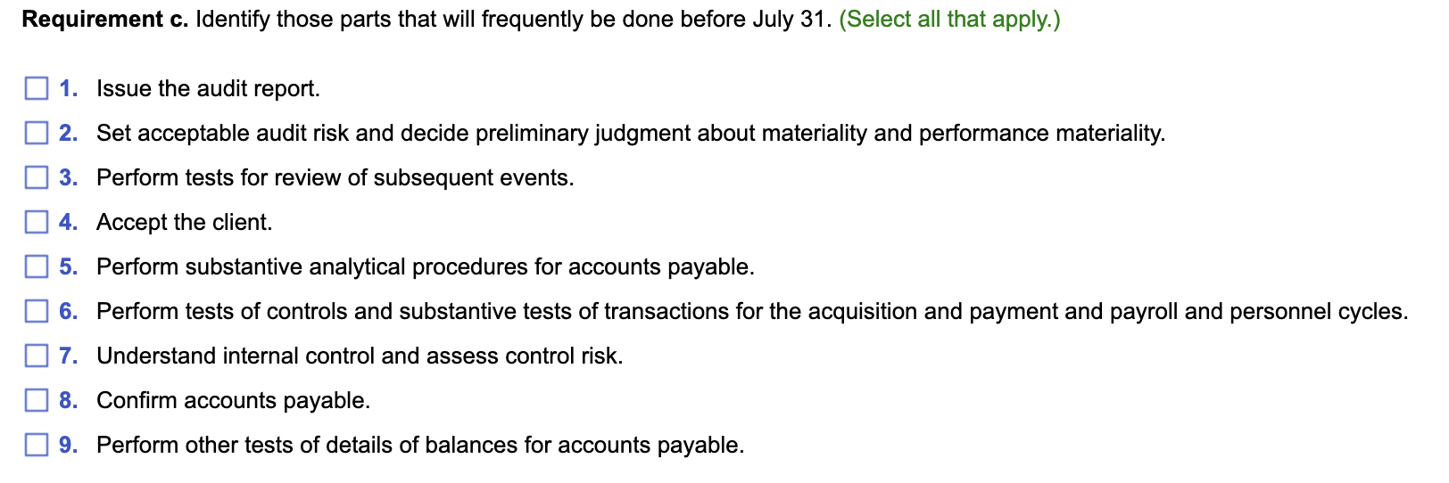 Solved Requirement a. Identify the phase of the audit in | Chegg.com