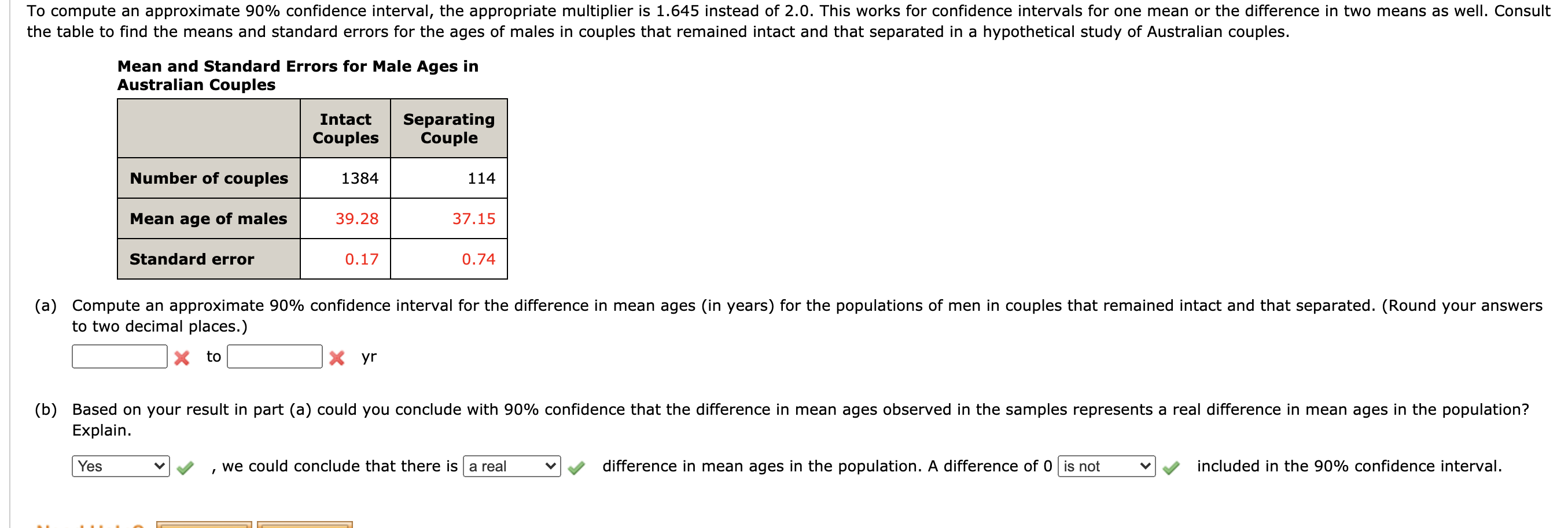 Solved To compute an approximate 90% confidence interval, | Chegg.com