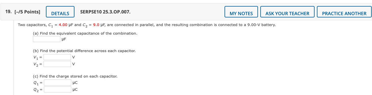 Solved 19. [-15 Points] DETAILS SERPSE10 25.3.OP.007. MY | Chegg.com