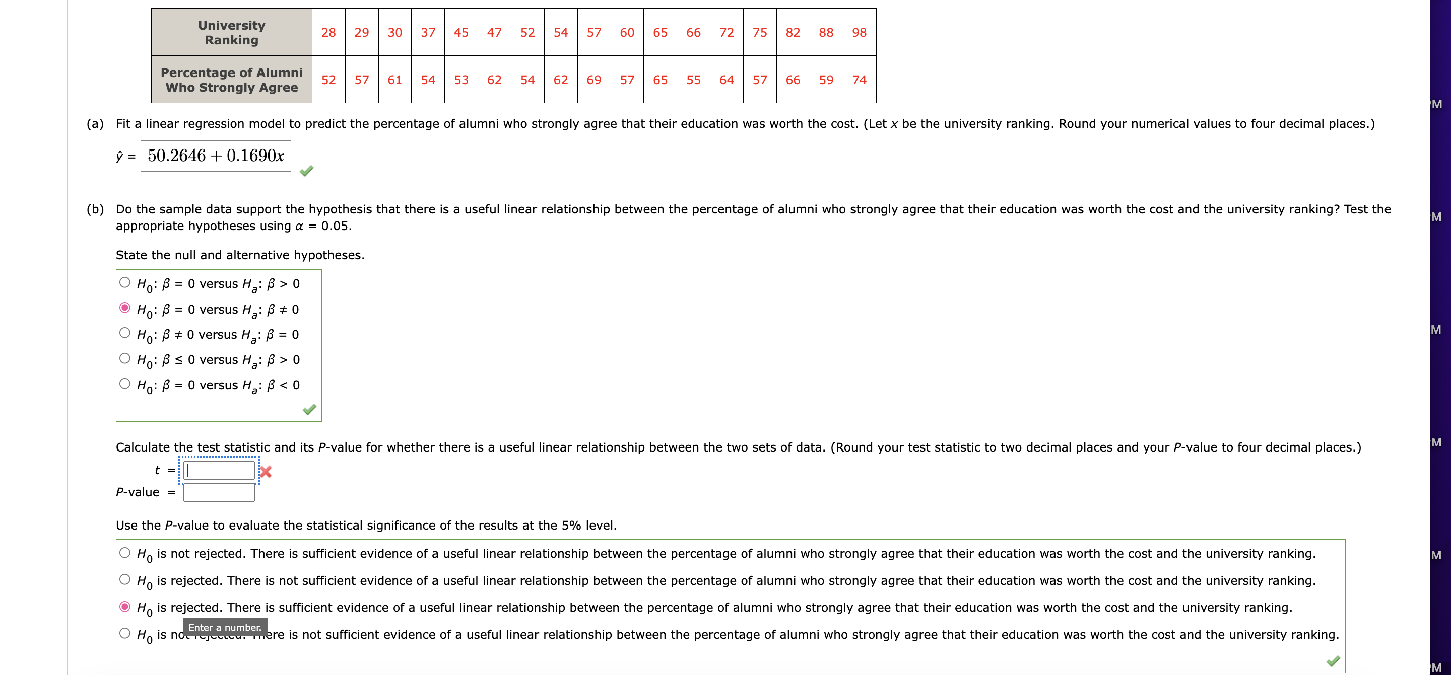 state the null hypothesis at alpha level 0.05