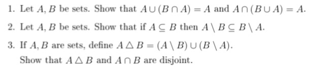 Solved Let A, B Be Sets. Show That A Union (B Intersection | Chegg.com