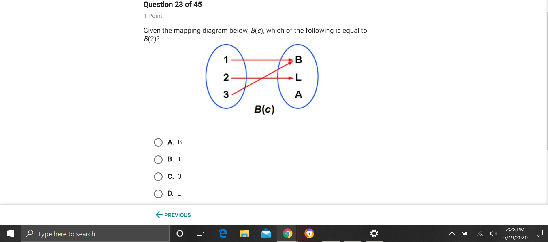 Solved Question 23 Of 45 1 Point Given The Mapping Diagram | Chegg.com