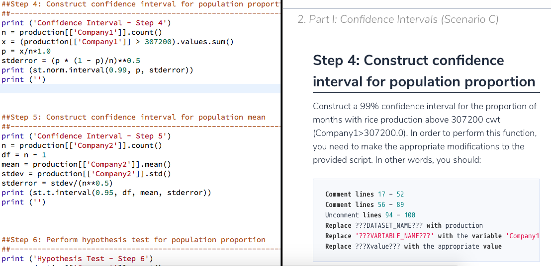 2. Part I: Confidence Intervals (Scenario C) ##Step | Chegg.com