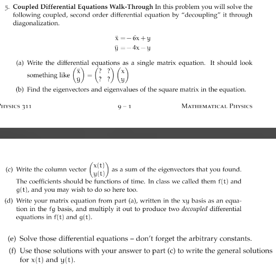 Solved Coupled Differential Equations Walk-Through In this | Chegg.com