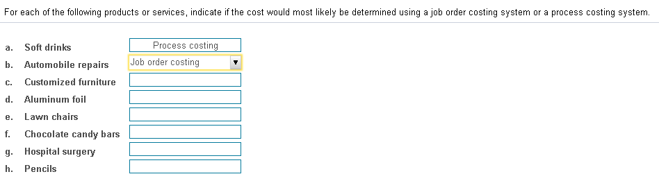 Solved For each of the following products or services, | Chegg.com