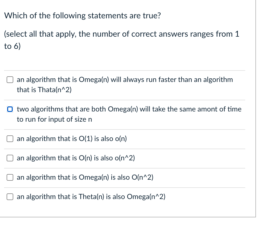 Solved Which of the following statements are true? (select