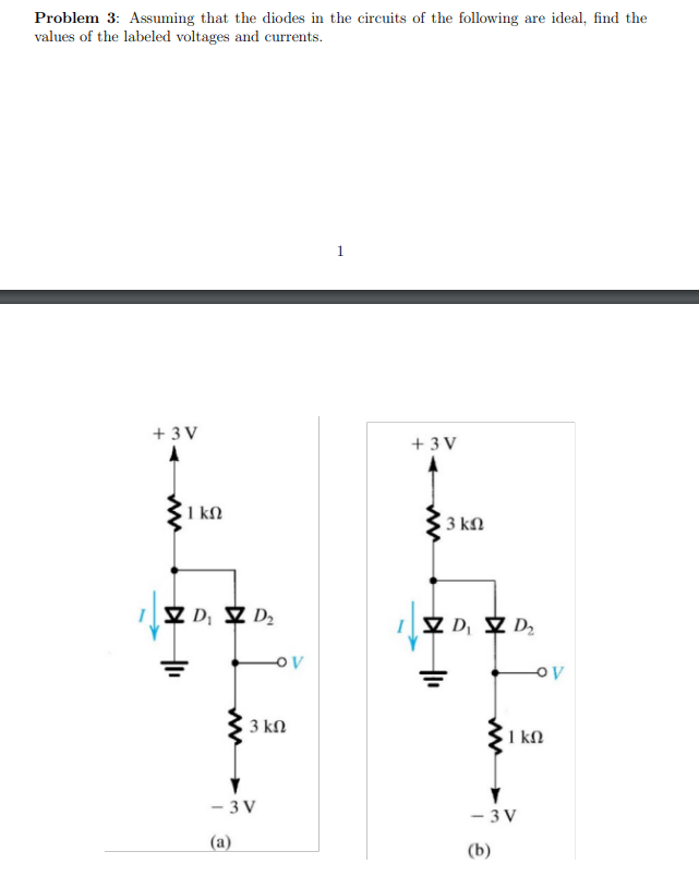 Solved Problem 3: Assuming that the diodes in the circuits | Chegg.com