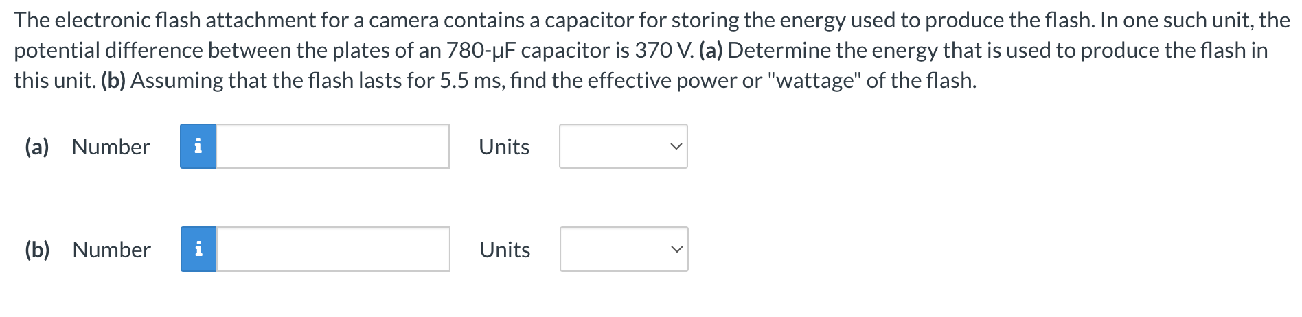 Solved The electronic flash attachment for a camera contains | Chegg.com