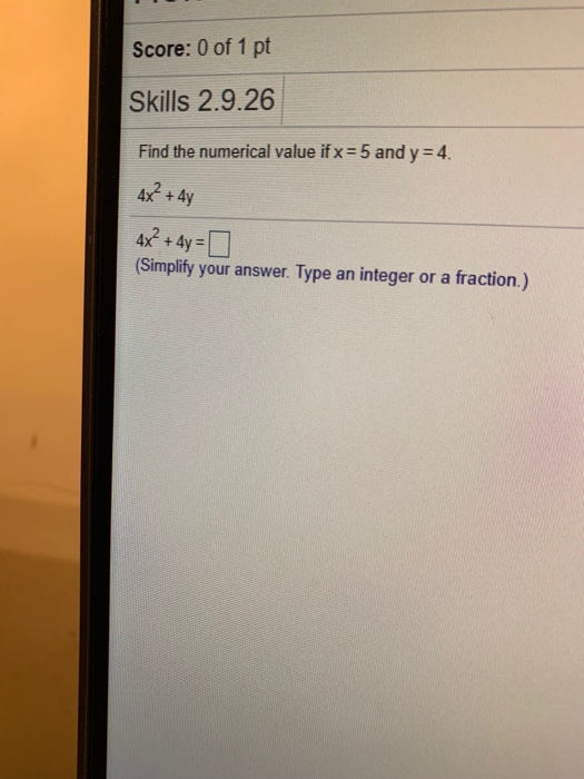 Solved Score: 0 of 1 pt Skills 2.9.26 Find the numerical | Chegg.com