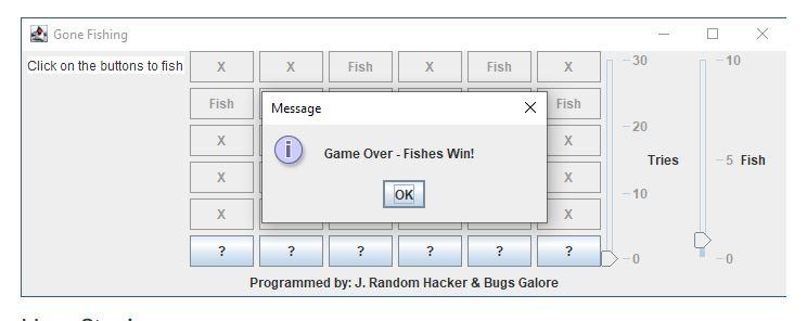 Solved Х Gone Fishing Click on the buttons to fish 30 ? 10 ? | Chegg.com