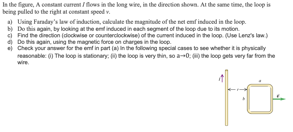 Solved In the figure, A constant current I flows in the long | Chegg.com