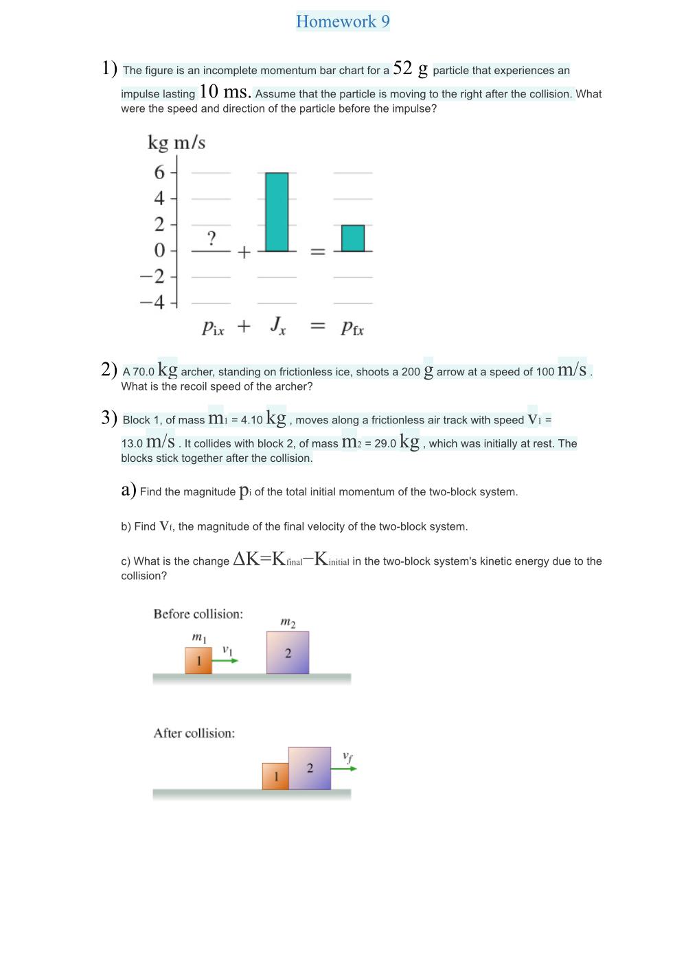 Solved Homework 9 1) The figure is an momentum