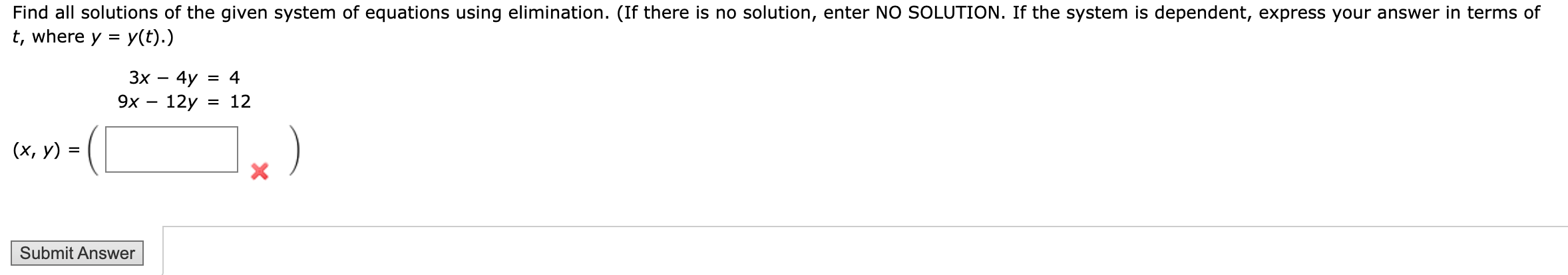 what is the solution r s to the given system of equations