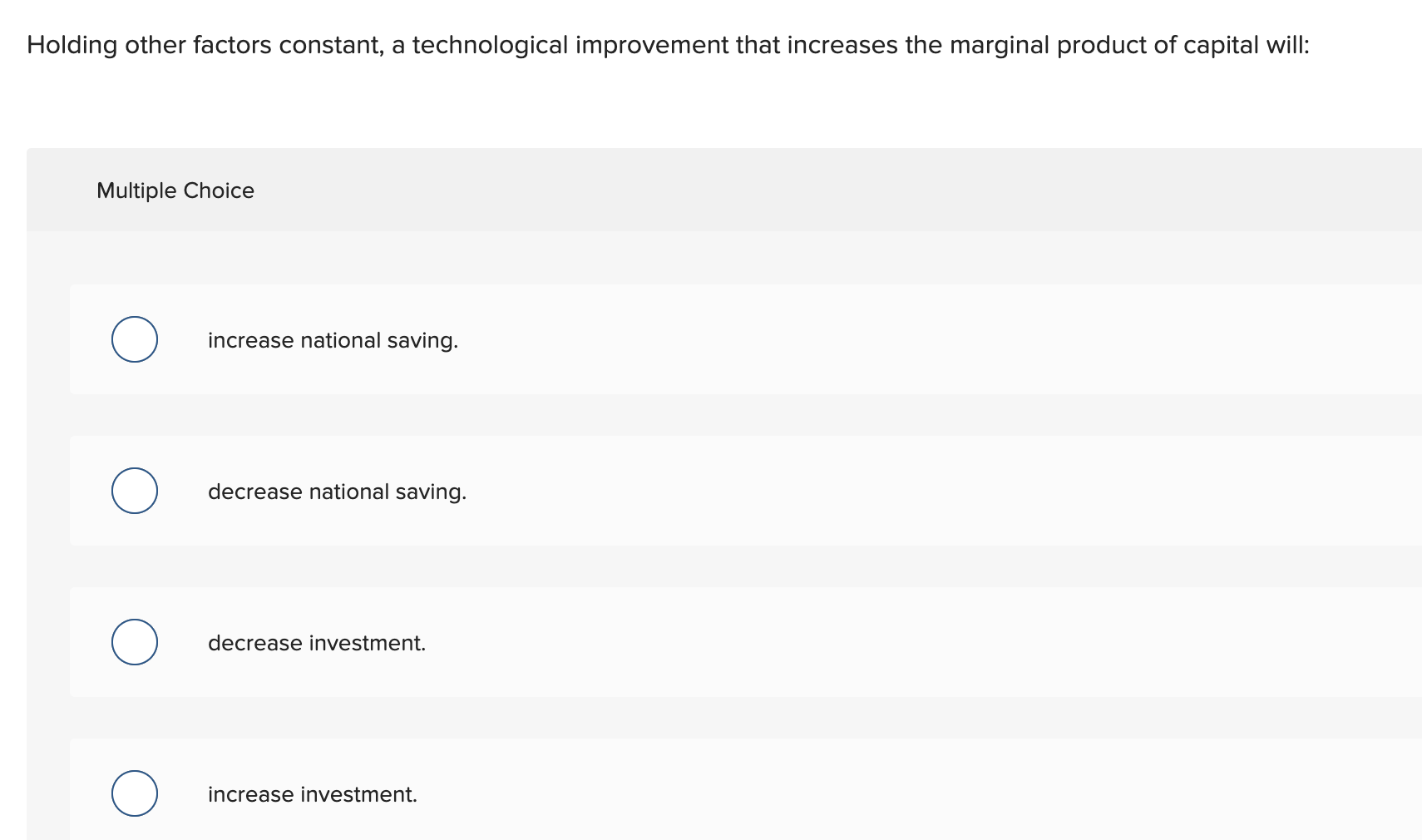 Solved Holding other factors constant, a technological