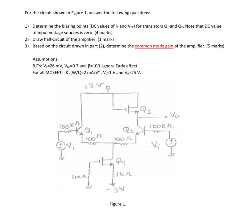 Solved For the circuit shown in Figure 1, answer the | Chegg.com