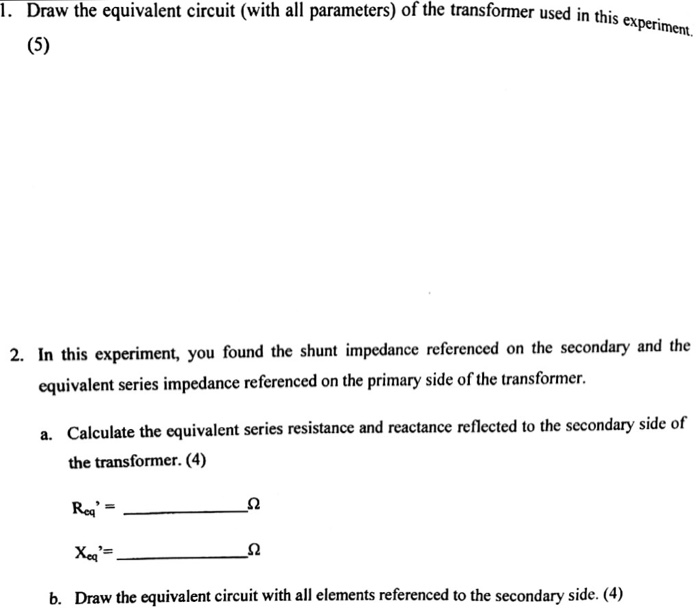 1 Draw The Equivalent Circuit With All Parameters 2547