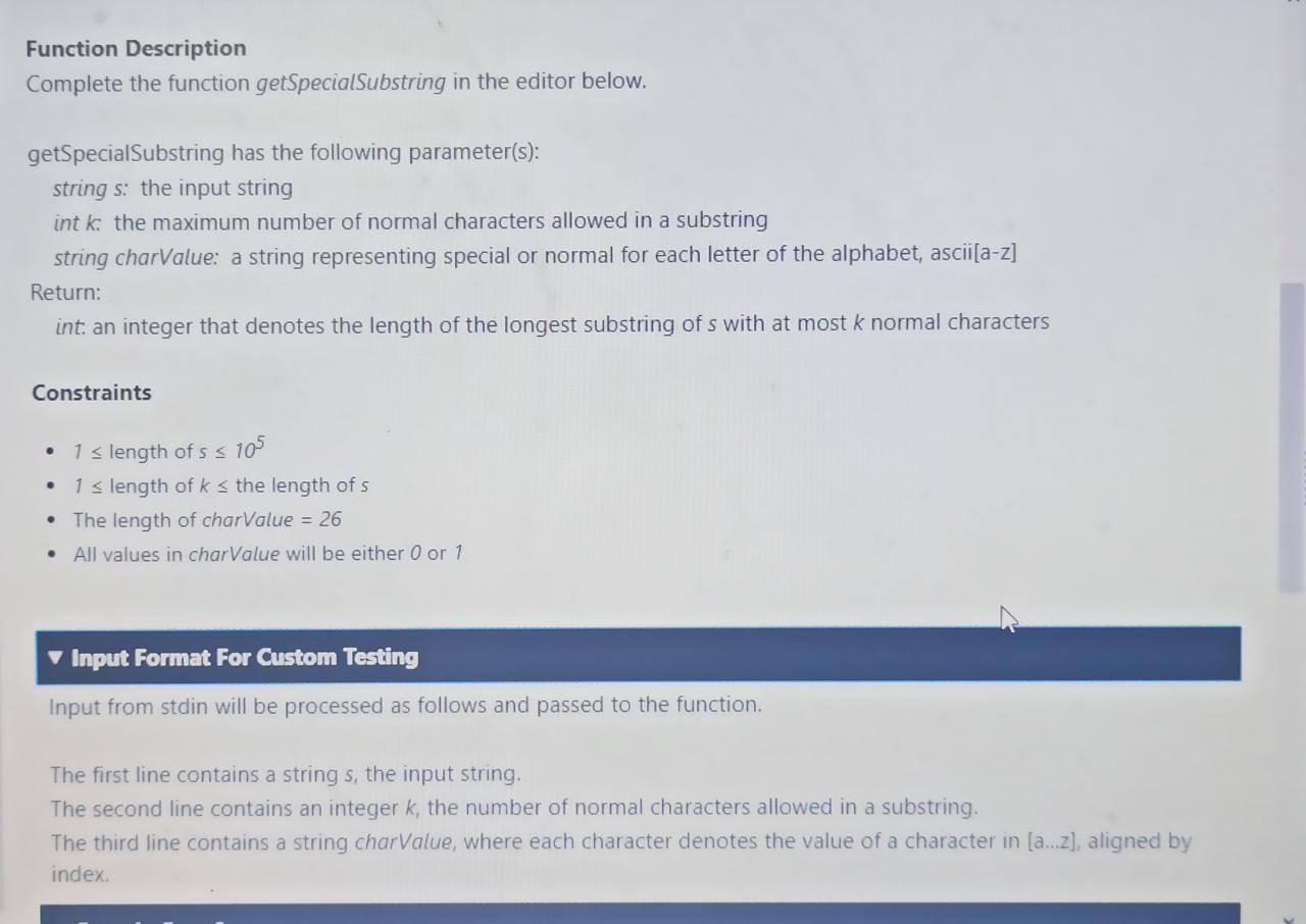 Intelligent Substrings Two Types Characters Particular Language Special 