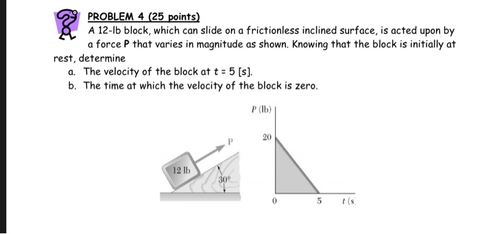 Solved PROBLEM 4 (25 points) A 12-lb block, which can slide | Chegg.com