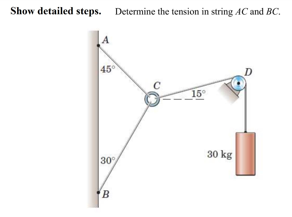 Solved Show detailed steps. Determine the tension in string | Chegg.com