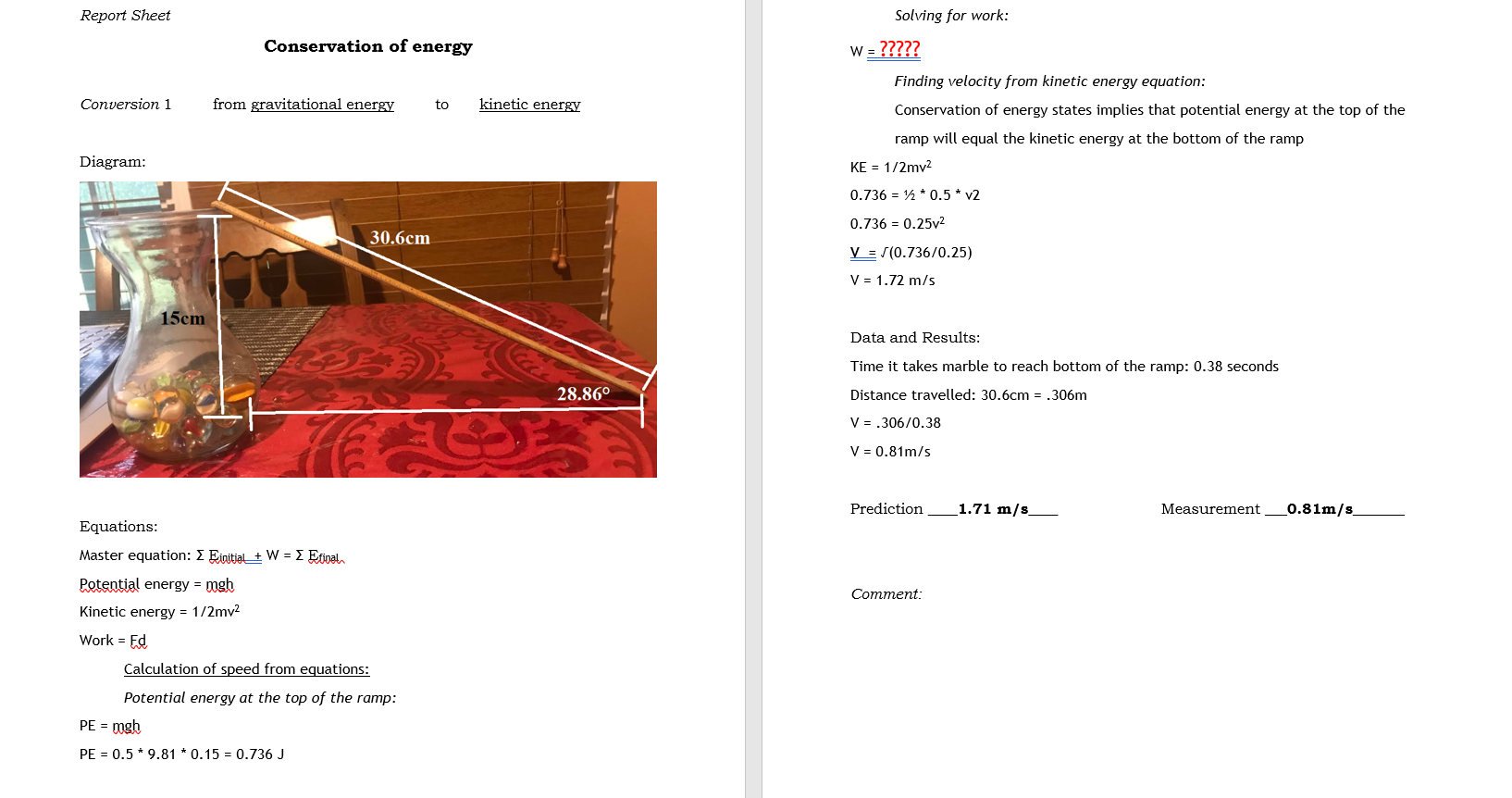 How To Solve For Velocity Using Potential Energy Chegg Com