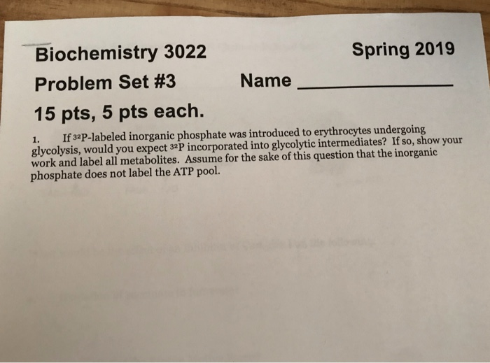 Solved Biochemistry 3022 Problem Set #3 15 pts, 5 pts each. | Chegg.com