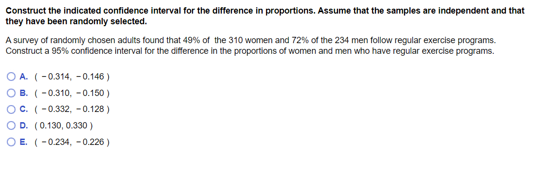Solved Use the given sample data to construct the indicated | Chegg.com