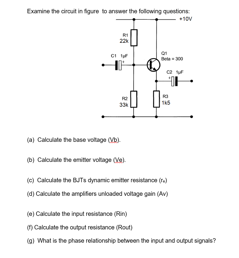 Solved Examine the circuit in figure to answer the following | Chegg.com