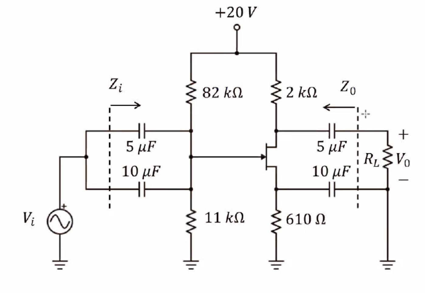 Solved For the following amplifier circuit with an N-channel | Chegg.com