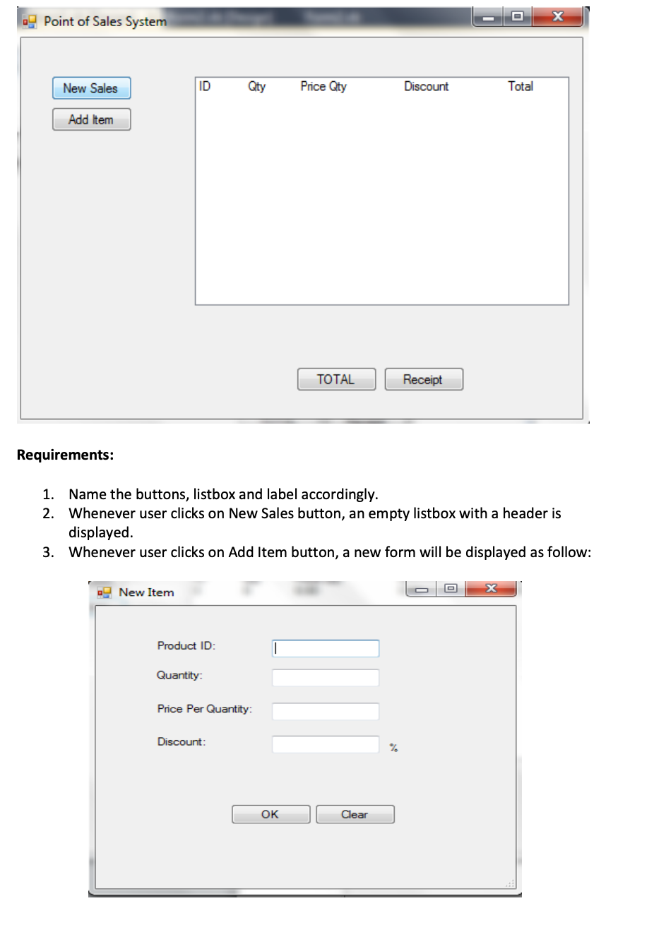 Solved х Point of Sales System New Sales ID Qty Price Qty | Chegg.com