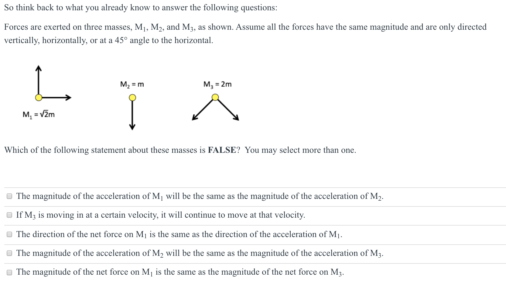 Solved So Think Back To What You Already Know To Answer T Chegg Com