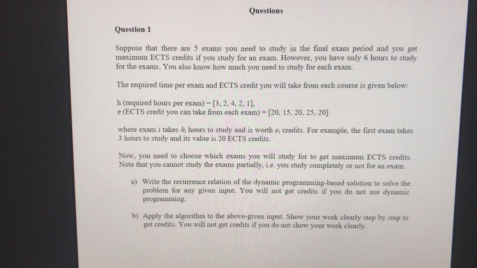 Solved Questions Question 1 Suppose that there are 5 exams | Chegg.com